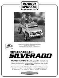 Check the fuel pressure with a gauge to verify the fuel pump is producing the correct fuel pressure if okay test the coolant temperature sensor. Power Wheels Chevrolet Silverado 74310 Owner S Manual With Assembly Instructions Pdf Download Manualslib