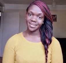 Burgundy and black bohemian box braids with defined edges. Pin On Braids Twists Cornrows Treebraids And Locs