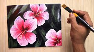 A beautiful and simple flower painting. Easy Acrylic Painting For Beginners Of Beautiful And Simple Flowers Youtube