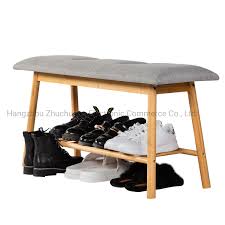 Costway entryway storage bench flip top ottoman bed end stool w/padded seat. China Hot Sell Entrance Hallway Modern Design Entryway 2 Tiler Rack Bamboo Shoe Bench Foot Stool With Cushion China Bamboo Shoe Bench Bamboo Bench