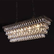 What is a kitchen island pendant light? Dining Room Crystal Chandelier 30 Inch Antique Bronze Rectangle Crystal Ceiling Light 4 Lights Farmhouse Kitchen Island Lighting Adjustable Hanging Light Fixtures Walmart Com Walmart Com