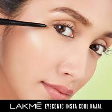 Iegādāties Lakme Eyeconic Insta Cool Kajal, melns, atvēsinošs Kohl laineris  ar gurķi, Twist Up zīmulis — ūdensnecaurlaidīgs, notraipījumu necaurlaidīgs  un noturīgs acu grims, 0,35 g par 12