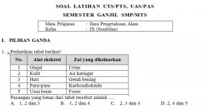 Soal uas ipa kelas 9 semester 1 kurikulum 2013. Soal Uts Pts Dan Uas Pas Ipa Kelas Ix Smp Mts Terbaru Dapat Didownload Pendidikangratis Id