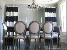 With a nice thick curtain, you can create the feeling of two unique and private spaces in the same room. Life Love Larson Diy No Sew Black White Striped Curtains Home Curtains Home Striped Curtains