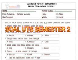 Check spelling or type a new query. Soal Uts Pts Bahasa Madura Kelas 3 Semester 2 Dan Kunci Jawaban Pendidikanterkini