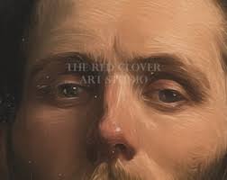 Mysterious Man Portrait Moody Victorian Art Dark Academia 19th Dark Oil  Painting Printable Black Wall Art Digital Download N123