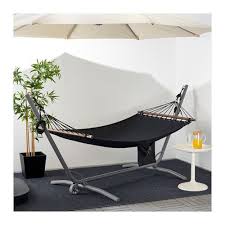 Garo Fredon Hammock With Stand Gray Beige Ikea Indoor Hammock Hammock Stand Hammock Stands