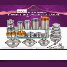 Stainless steel kitchen containers set schedule agent. Buy Kitchen Queen 43 Pcs Coloured Stainless Steel Storage Set Online At Best Price In India On Naaptol Com