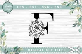 Download Floral Letter F Alphabet Cutting Files Graphic By Basilio Vintage Creative Fabrica PSD Mockup Templates
