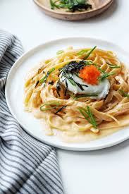 Japanese Creamy Masago Pasta Recipe Asian Fusion Recipes Fusion Food Fusion Dishes