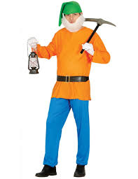 Compra il costume da nano economico per: Costume Nano Della Miniera Arancione Per Adulto Costumi Adulti E Vestiti Di Carnevale Online Vegaoo