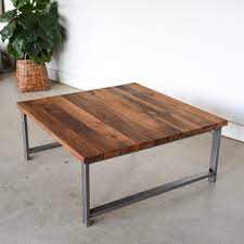 Place it in your living room or in garden spaces for a causal sitting with your family and. Square Reclaimed Wood Coffee Table H Shaped Metal Legs What We Make