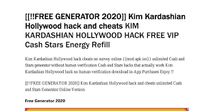 Enter your cash app id! Kim Kardashian Hollywood Hack Free Vip Cash Stars Energy Refill Pdf Docdroid