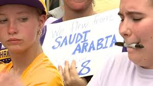LSU fans traveled as far as Saudi Arabia to welcome the team back home  after winning its 8th national title