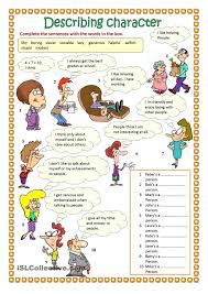 Describing Character Part 1 Describing Characters Learn English English Language Teaching