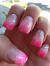 Coffin Hot Pink Ombre Nails