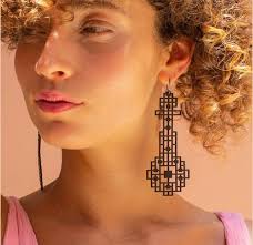 Buy Rubber Earrings Recycled Jewellery Contemporary Jewelry Gift for Her  Unique Black Jewelry Lightweight Earrings Statement Online in India