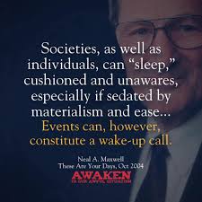 But surely, some may say, people will notice that society is sick in  sufficient time. Remember, however, starving children have swollen bellies,  and sick societies may not seem sick, if viewed superficially." -