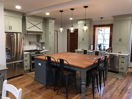 Benjamin Moore Saybrook Sage On The Cabinets And Knoxville Gray On The Island Large Kitchen Islan Kitchen Island Different Colour Kitchen Remodel Sage Kitchen