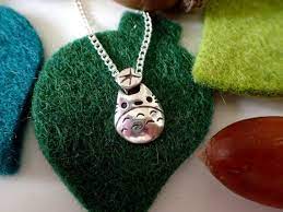 Totoro And Leaf Silver Necklace And Bracelet Charm Ghibli And Etsy Totoro Silver Necklace Ghibli