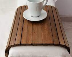 Sofa Tray Table Natural Sofa Arm Tray Unique Gift Idea Etsy Wooden Tv Trays Wooden Coffee Table Natural Sofas