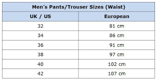 clothing size conversion charts for shopping abroad