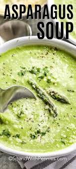 Creamy Asparagus Soup Is The Best Way To Use Your Fresh Garden Or Farmers Market Veggies Just Blend Togeth Asparagus Soup Soup Recipes Cream Of Asparagus Soup