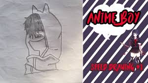 You can choose any expression for your anime boy, but most anime boys have sharp, defined features, with eyes slanting more at an angle towards the middle of. Drawing Cute Anime Boy Side View With Mask And Hoodie Using Mongol Pencil Youtube