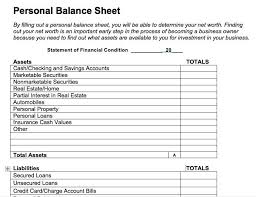 Personal Balance Sheet Personal Financial Statement Statement Template Balance Sheet Template
