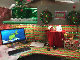 Place a shiny bow at the top and use gift bags at the bottom. Grinch Cubicle Decoration Christmas Desk Decorations Office Christmas Decorations Holiday Office Decor