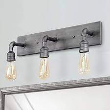 Crystorama, possini, adagio, george kovacs, kichler Laluz 3 Light Vanity Lights Wall Sconce Silver Bathroom Wall Lamp Industrial Sconces Wall Lighting Amazon Com