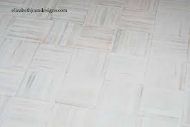 We ended up bleaching the floors three times to get the look we wanted. Project Fail Whitewash Parquet Floor Elizabeth Joan Designs
