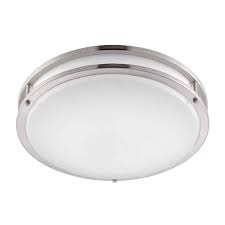 Envirolite 16 In Brushed Nickel White Low Profile Led Ceiling Light 12 Pack Ev1416l30 35 12 The Home Depot Flush Mount Ceiling Lights Bathroom Light Fixtures Ceiling White Light Fixture