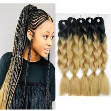 Honey Blonde Ombre Braiding Hair 1b 27 Black Roots Blonde Ombre Crochet Twist Hair 24 Inch 100g Synthetic Jumbo Braids Hair Freetress Bulk Freetress