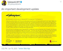 Cyberpunk 2077 was announced at e3 2019, with a planned release date in april 2020. Cyberpunk 2077 Fans Need To Stop Crying This Delay Is Great News