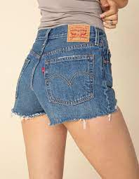 Levi S 501 Dark Wash Womens Ripped Denim Shorts Ltwsh 352766590 Ripped Denim Shorts Diy Denim Shorts Vintage Denim Shorts