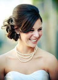 Wedding Hairstyles Medium Length Wedding Hairstyle With Bangs Medium Length Hair Styles Hair Styles Bride Hairstyles