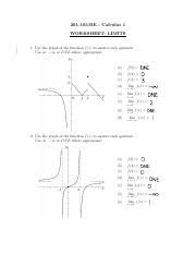 Ab calculus bonus problems for q2.pdf. 103 Worksheet Limits Pdf 201 103 Re Calculus 1 Worksheet Limits 1 Use The Graph Of The Function F X To Answer Each Question Use 1 1 Or Dn E Where Course Hero