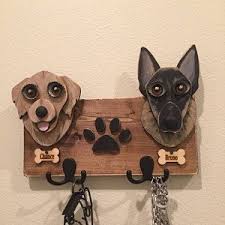 Supporto Di Guinzaglio Cane Personalizzato Con 2 Cani Combinazione Di Titolare Di Cani Al Guinzaglio Fatto A Mano Guinzaglio Titolare Per 2 Cani Fotos Accesorios
