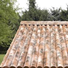 Plaque De Toiture Imitation Tuile Pvc Sienne Antique L 1 015xl 2 13m First Plast En 2020 Toiture Tuile Pvc