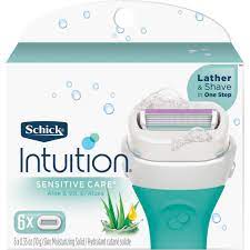 Schick® intuition® pure nourishment® puts the shave cream right on the razor! Schick Intuition Sensitive Care Refill 6 Ct Razors Beauty Health Shop The Exchange