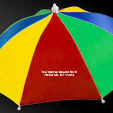 Hands Free Rainbow Umbrella Hats In Bulk Windy City Novelties