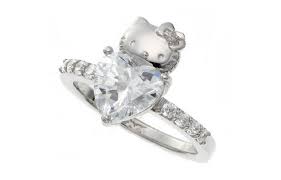 Hello Kitty Engagement Ring Hello Kitty Wedding Hello Kitty Jewelry Geeky Engagement Rings