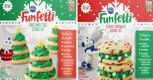 Christmas tree shape sugar cookies, 24 count: Pillsbury S Funfetti Christmas Tree Cookie Kits Popsugar Food
