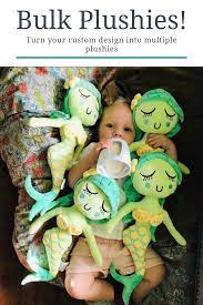 Turn Your Art Into Plushies In Bulk Custom Stuffed Animal Mermaid Fashion Artwork Design