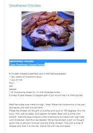 Which sauce comes with the cactus bloss… a loaded baker is topped with what 4 in… texas roadhouse menu test. Texas Roadhouse Cactus Blossom Secret Recipe Jan S Recipes Recipe Smothered Chicken Recipes Smothered Chicken Chicken Mushroom Recipes