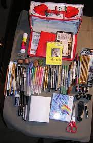 This Is In My Art Bag Today Art Bag Travel Art Kit Art Journaling Supplies