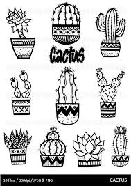 Each image is saved in its own file in both png and jpg format at 300 dpi, rgb color space. Cactus Clip Art Cactus Cute Cactus Hand Drawn Doodles Plants Cactus Pots Plants Instant Download Clipart Succulents Cactus Prints Clip Art Cactus Cactus Print