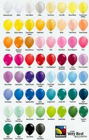 Beaches Balloons Colour Chart In 2019 Balloon Decorations