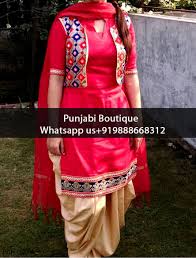 Black And Pink Punjabi Suit Combination Stunning Red And Cream Embroidered Punjabi Suit Product Code Pun S274 To Order This Dress Please Call Or Whatsapp Punjabi Suits Fashion Indian Designer Wear